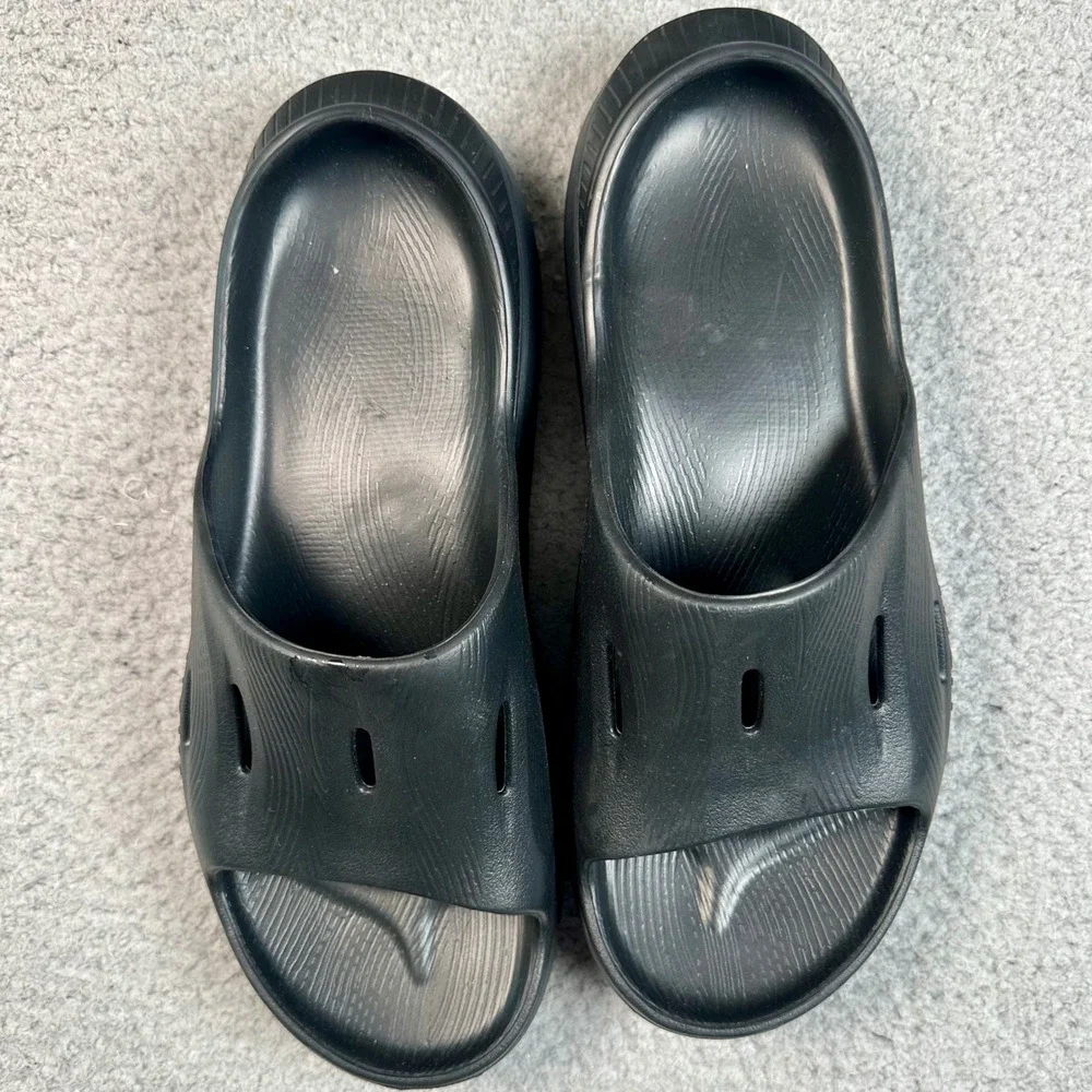 Hoka Ora Recovery Slide 3 Sandals Mens 8 Womens 10 Black Comfort Athletic Travel